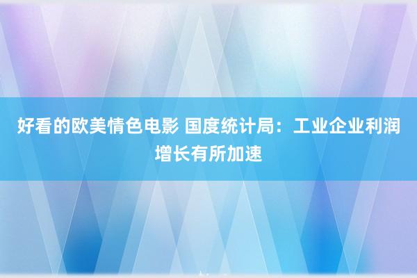 好看的欧美情色电影 国度统计局：工业企业利润增长有所加速