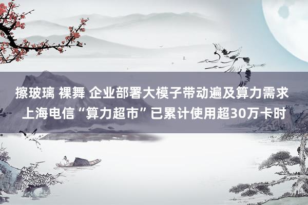 擦玻璃 裸舞 企业部署大模子带动遍及算力需求 上海电信“算力超市”已累计使用超30万卡时